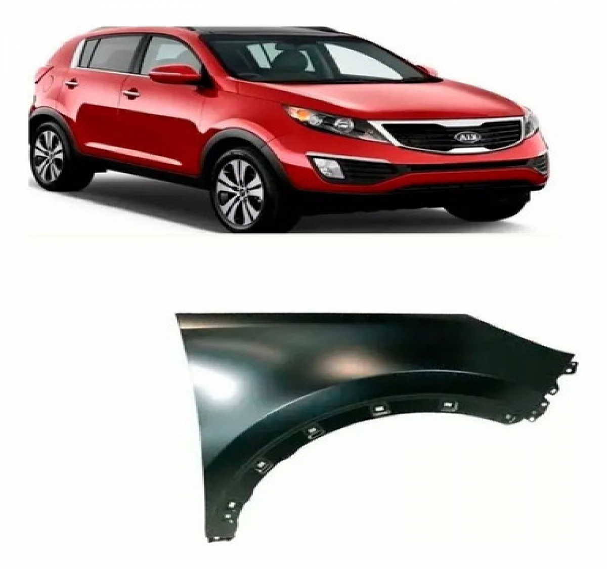 Paralama Sportage 2010 / 2015 Sem Furo Seta Lado Direito 