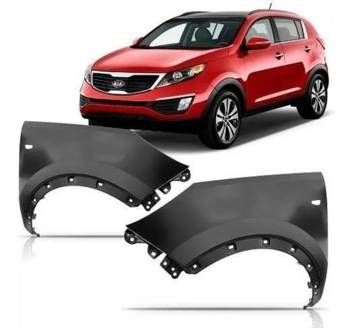 Paralama Sportage 2010 2012 2014 2015 C/ Furo Lado Esquerdo