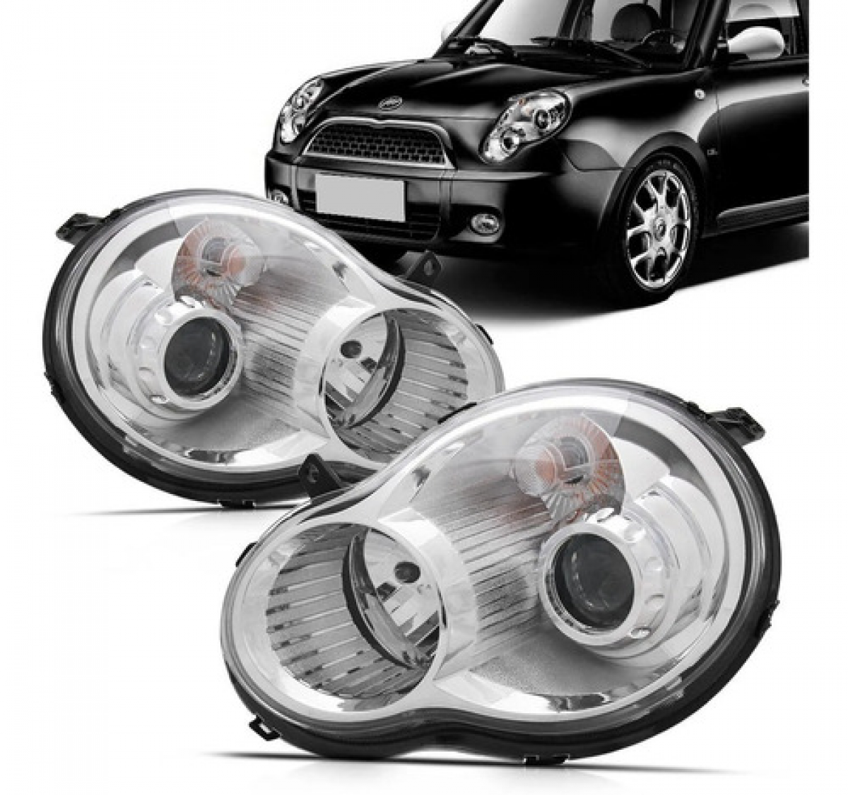Farol Para Lifan 320 Cromado Direito Ou Esquerdo