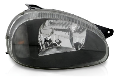 Farol Corsa 2000 Até 2010 Masc Negra Lente Lisa Vidro Direito/passageiro
