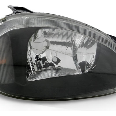 Farol Corsa 2000 Até 2010 Masc Negra Lente Lisa Vidro Direito/passageiro