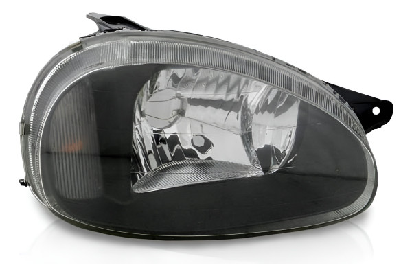 Farol Corsa 2000 Até 2010 Masc Negra Lente Lisa Vidro Direito/passageiro