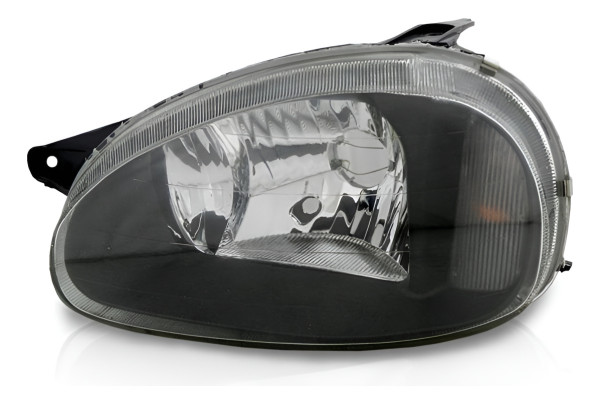 Farol Corsa 2000 Até 2010 Masc Negra Lente Lisa Vidro Esquerdo/motorista