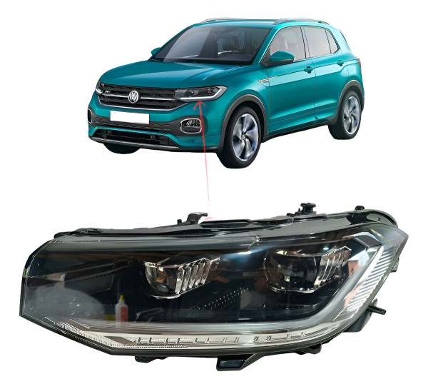 Farol Full Led T-cross 2018 19 20 21 22 23 24 Lado Esquerdo Esquerdo/motorista