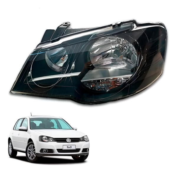 Farol Principal Golf 08/... Negro Le Esquerdo/motorista