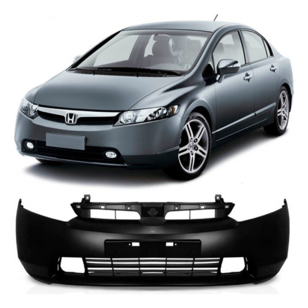Parachoque  Civic 2006  2007 2008 Com Ressalto Da Placa Preto