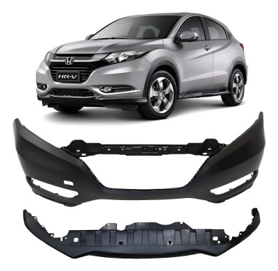 Parachoque E Spoiler Para Honda Hrv 2016 2017 2018 Preto