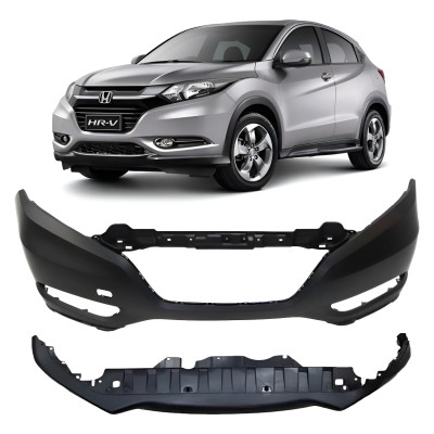 Parachoque E Spoiler Para Honda Hrv 2016 2017 2018 Preto