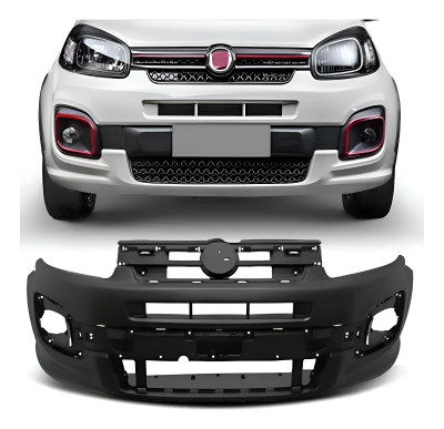 Parachoque Uno Vivace Sporting 2017 2018 2019 2020 Com Furo - Preto