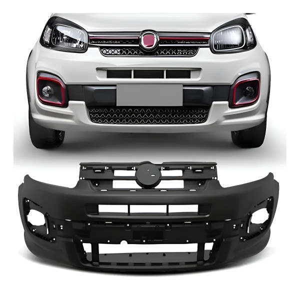 Parachoque Uno Vivace Sporting 2017 2018 2019 2020 Com Furo - Preto