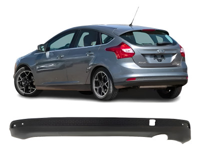 Spoiler Saia Parachoque Traseiro Focus Hatch 2014 2015 Preto